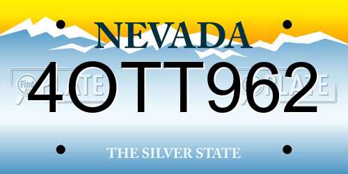 4OTT962 Nevada License Plate