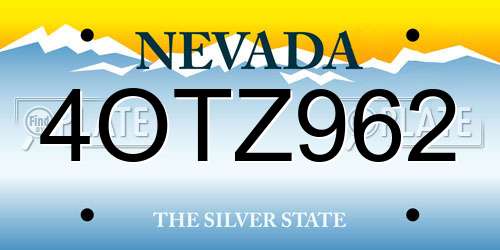 4OTZ962 Nevada License Plate