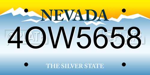 4OW5658 Nevada License Plate