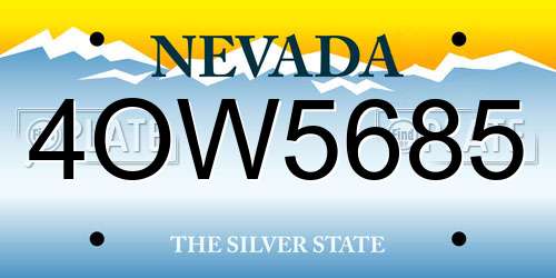 4OW5685 Nevada License Plate