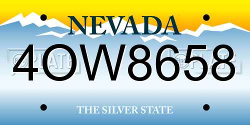 4OW8658 Nevada License Plate