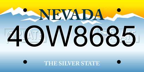 4OW8685 Nevada License Plate