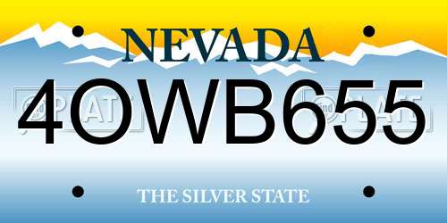 4OWB655 Nevada License Plate