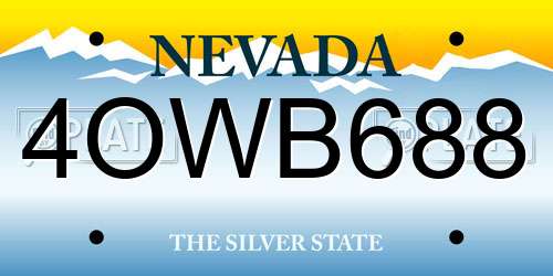 4OWB688 Nevada License Plate