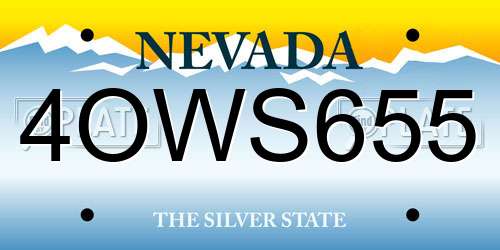 4OWS655 Nevada License Plate
