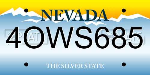 4OWS685 Nevada License Plate