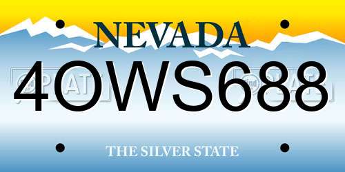 4OWS688 Nevada License Plate