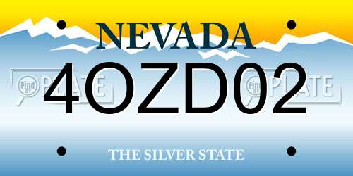 4OZD02 Nevada License Plate