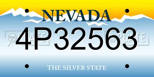4P32563 Nevada License Plate