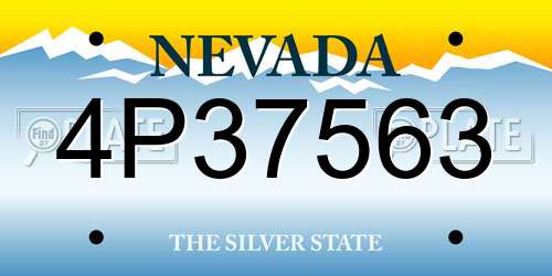 4P37563 Nevada License Plate