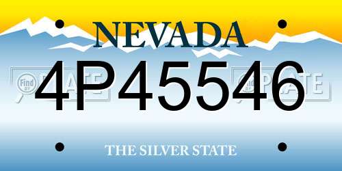 4P45546 Nevada License Plate