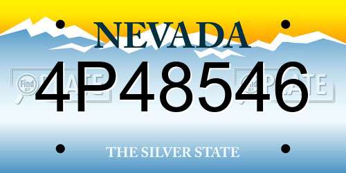 4P48546 Nevada License Plate