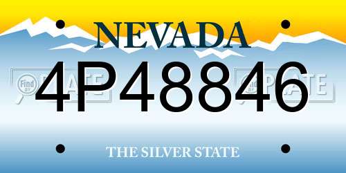 4P48846 Nevada License Plate