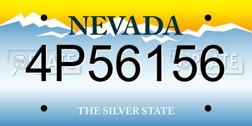 4P56156 Nevada License Plate
