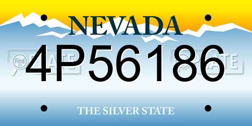 4P56186 Nevada License Plate