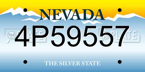 4P59557 Nevada License Plate