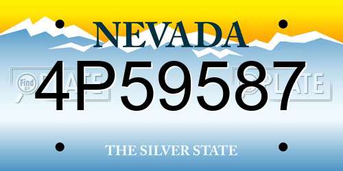 4P59587 Nevada License Plate