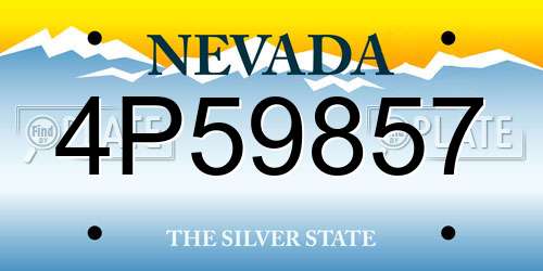 4P59857 Nevada License Plate