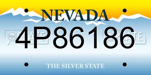 4P86186 Nevada License Plate
