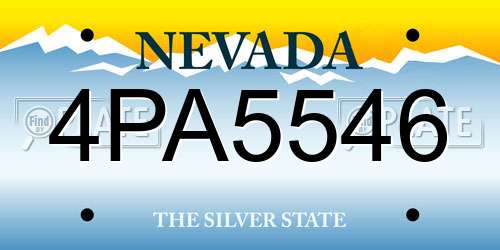 4PA5546 Nevada License Plate