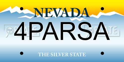 4PARSA Nevada License Plate