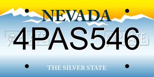 4PAS546 Nevada License Plate