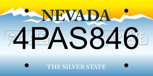 4PAS846 Nevada License Plate