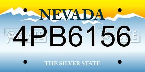4PB6156 Nevada License Plate