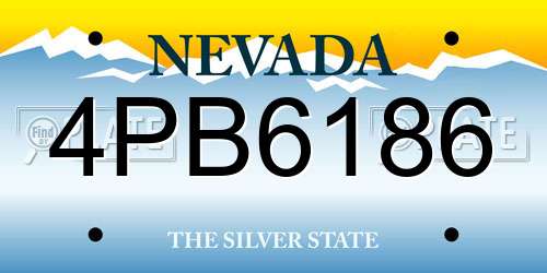 4PB6186 Nevada License Plate