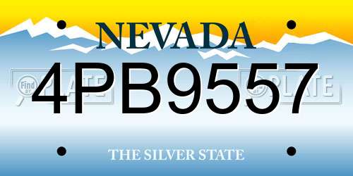 4PB9557 Nevada License Plate