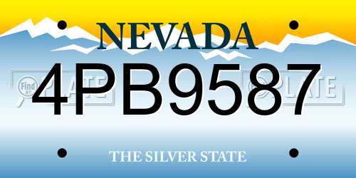 4PB9587 Nevada License Plate