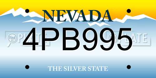 4PB995 Nevada License Plate