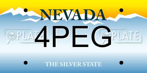 4PEG Nevada License Plate