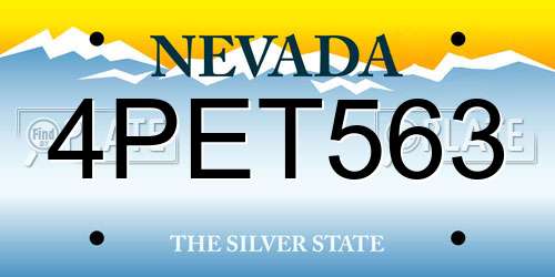 4PET563 Nevada License Plate