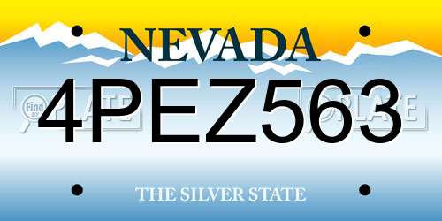 4PEZ563 Nevada License Plate