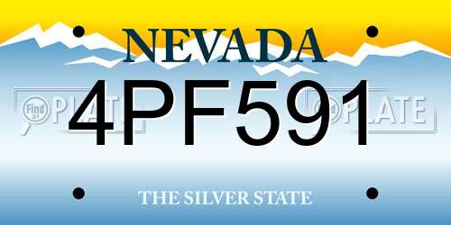 4PF591 Nevada License Plate