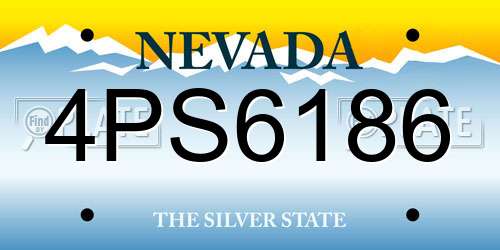 4PS6186 Nevada License Plate