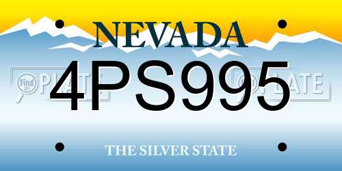 4PS995 Nevada License Plate
