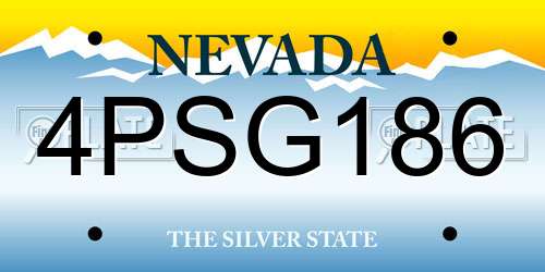 4PSG186 Nevada License Plate