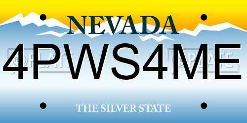 4PWS4ME Nevada License Plate