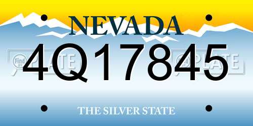 4Q17845 Nevada License Plate