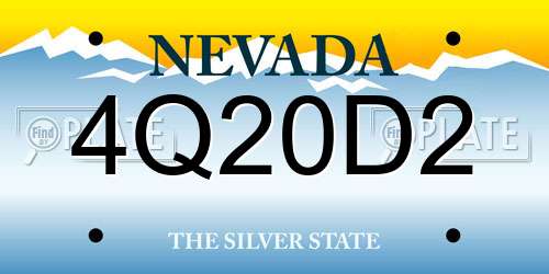 4Q20D2 Nevada License Plate