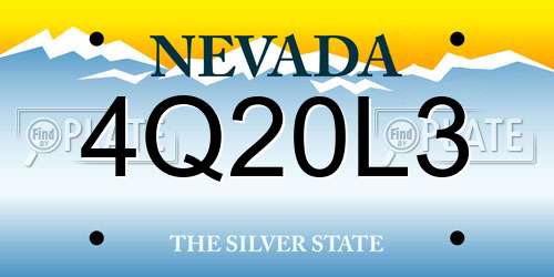 4Q20L3 Nevada License Plate