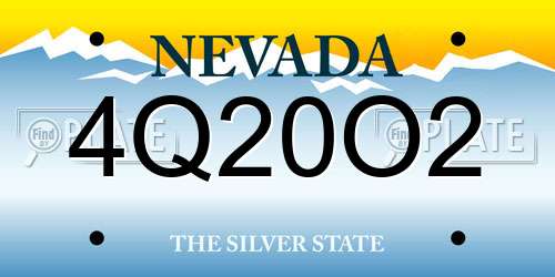 4Q20O2 Nevada License Plate