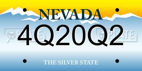 4Q20Q2 Nevada License Plate