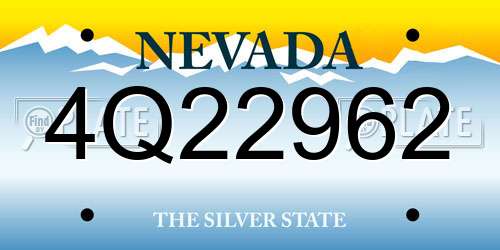 4Q22962 Nevada License Plate