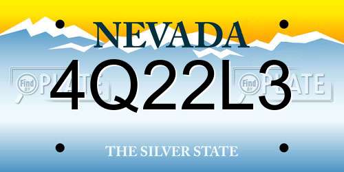 4Q22L3 Nevada License Plate