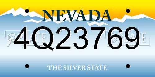4Q23769 Nevada License Plate