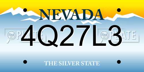 4Q27L3 Nevada License Plate