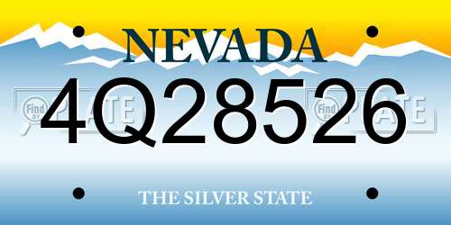 4Q28526 Nevada License Plate